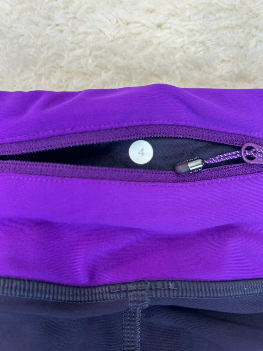 Lululemon Leggings Women Purple/Black Size 4 Nylon/Elastane High Rise Reflective - Picture 4 of 5